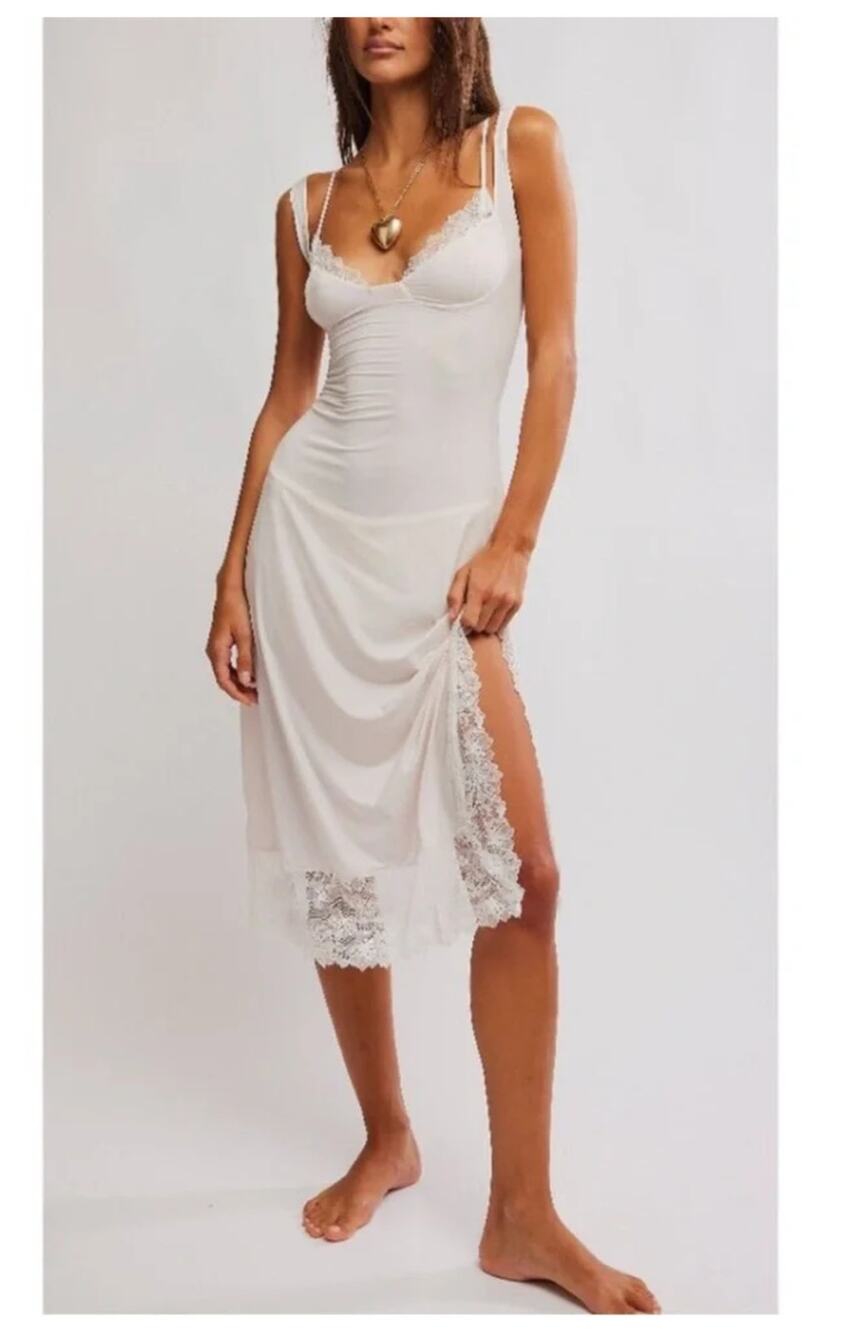 NEW Free People Intimately FP Party Crasher Midi Slip Dress Size Large